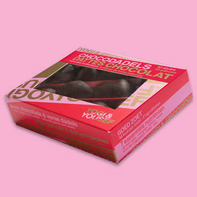 chocoladedadels in 235 g verpakking