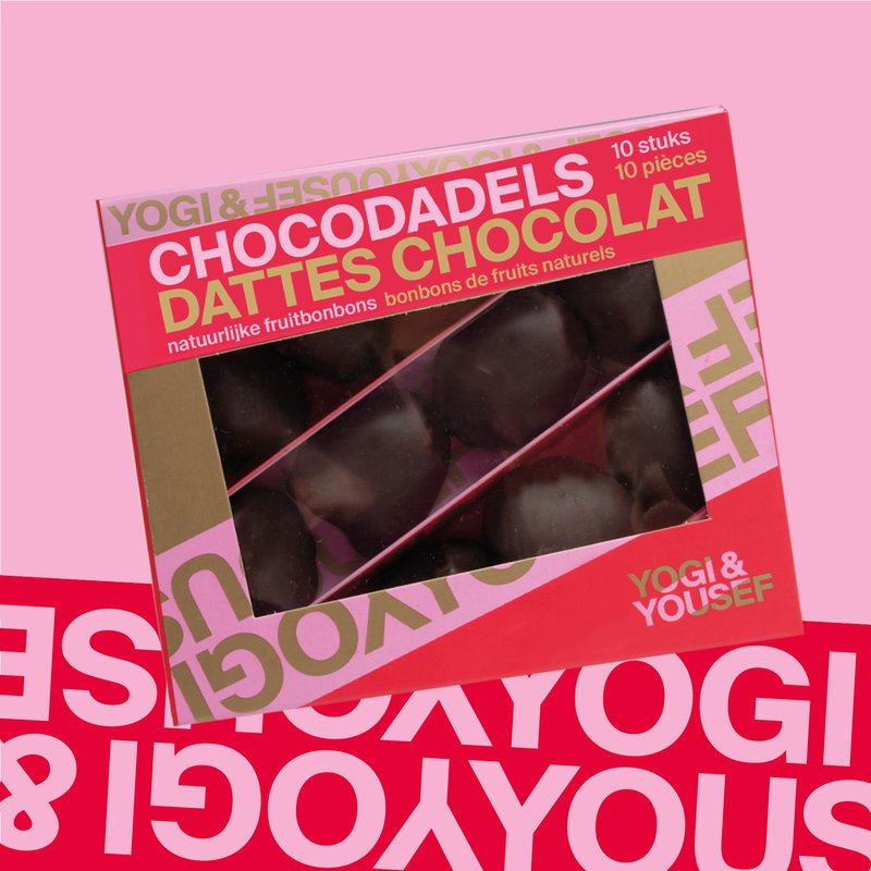 Chocolade dadels in een mooie verpakking